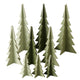 Boltze home decoratief kerstboom ceti 3-delige set h11,5-30cm licht groen midden groen donker groen