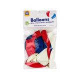 Paperdreams ballonnen 10 pcs - rood wit blauw latex - afbeelding 1