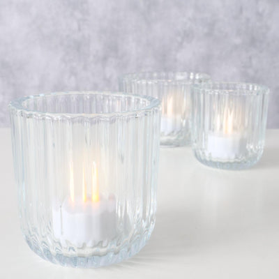 Boltze home theelichthouderset sikel 3-delig glas helder