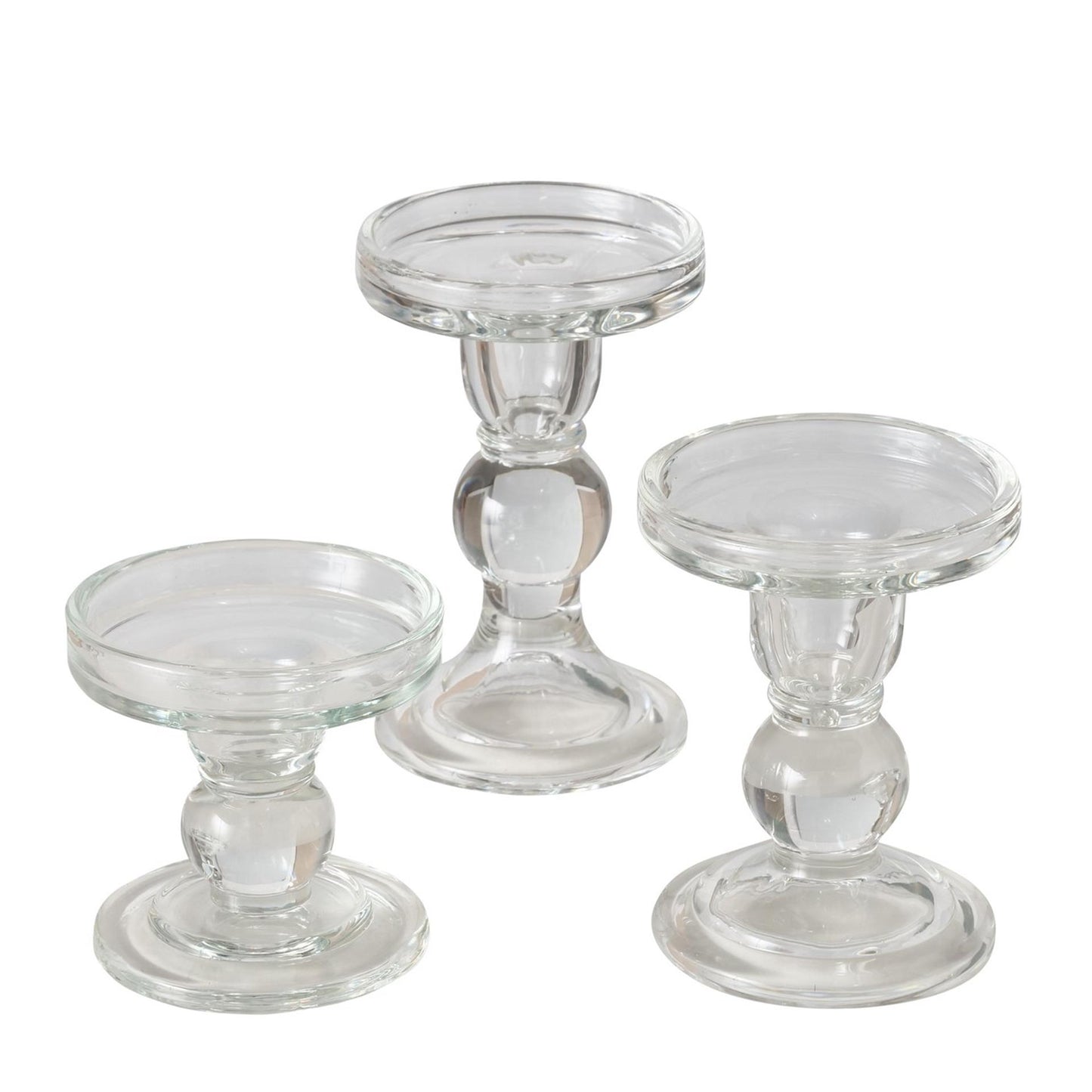 Boltze home kandelaar matar 3 delig h 8,5-13,4 cm helder glas
