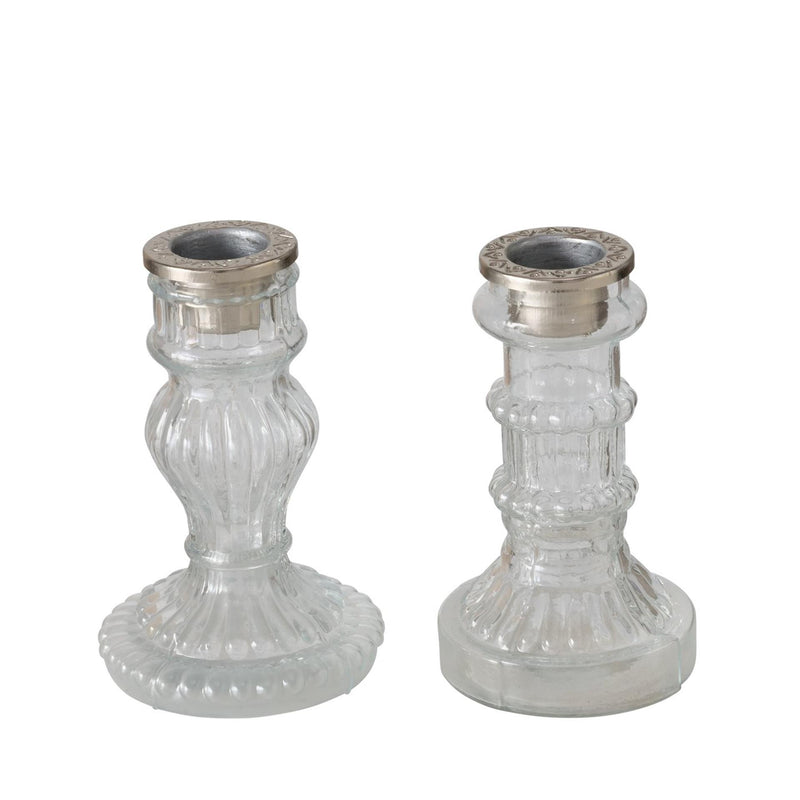 Boltze home kandelaar moline h11,5cm helder glas