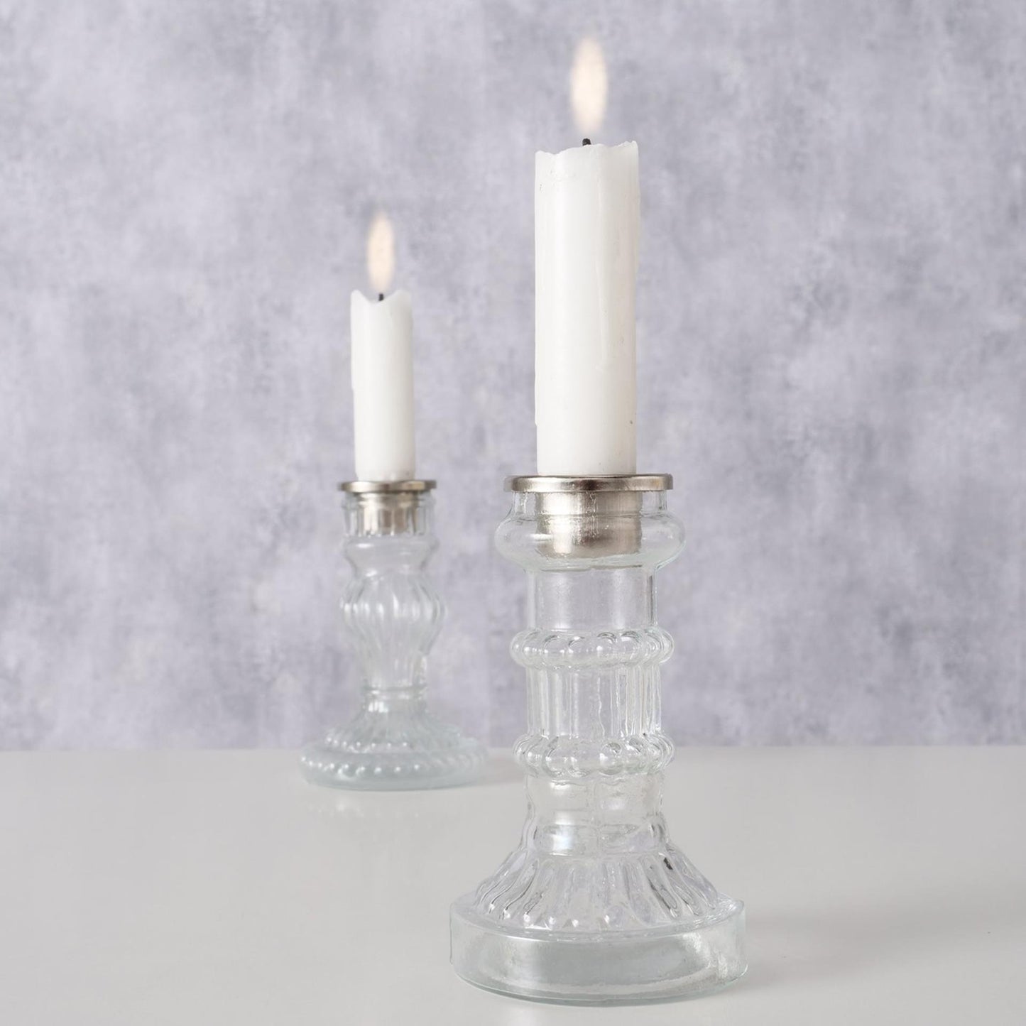 Boltze home kandelaar glas transparant h11,5cm