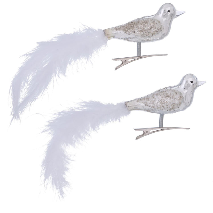 Boltze home vogel op clip glas set a 2 zilver