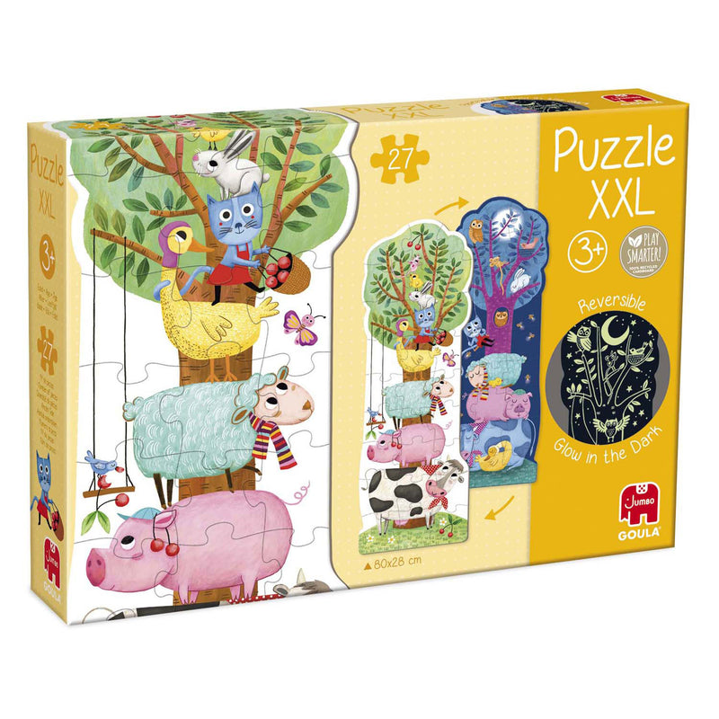Jumbo goula omkeerbare puzzel xxl boerderij dag en nacht, 27st.