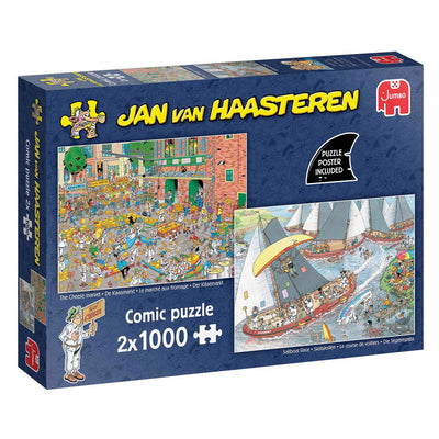 Jumbo jan van haasteren legpuzzel - de kaasmarkt skutsjesilen - 2x1000st.