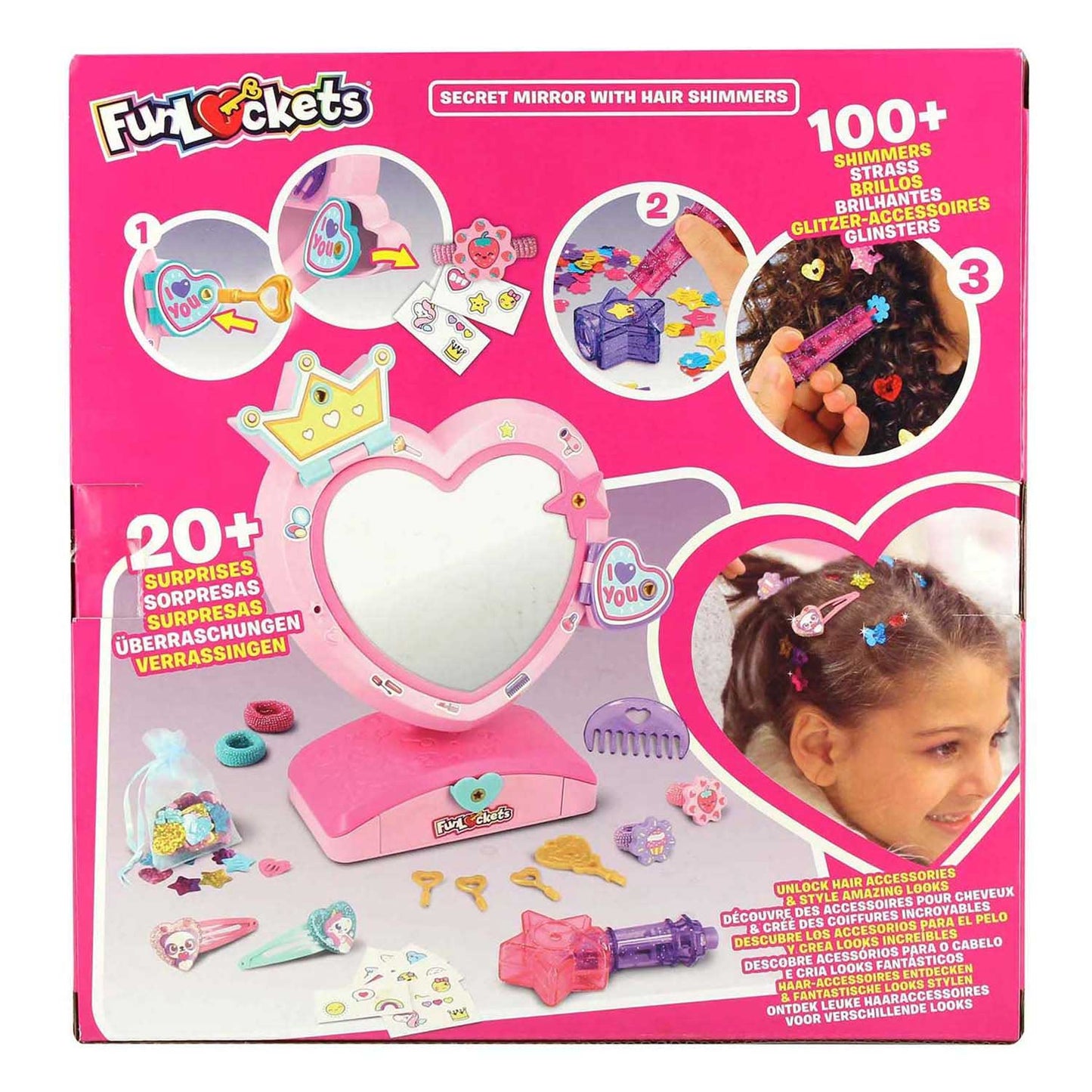 Jumbo funlockets geheime spiegel met haarglinsters | 2 stuks