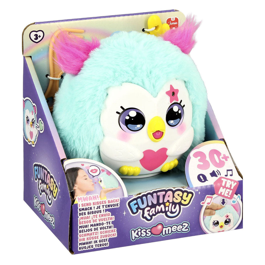 Jumbo funtasy family kiss-meez uil - interactieve knuffel