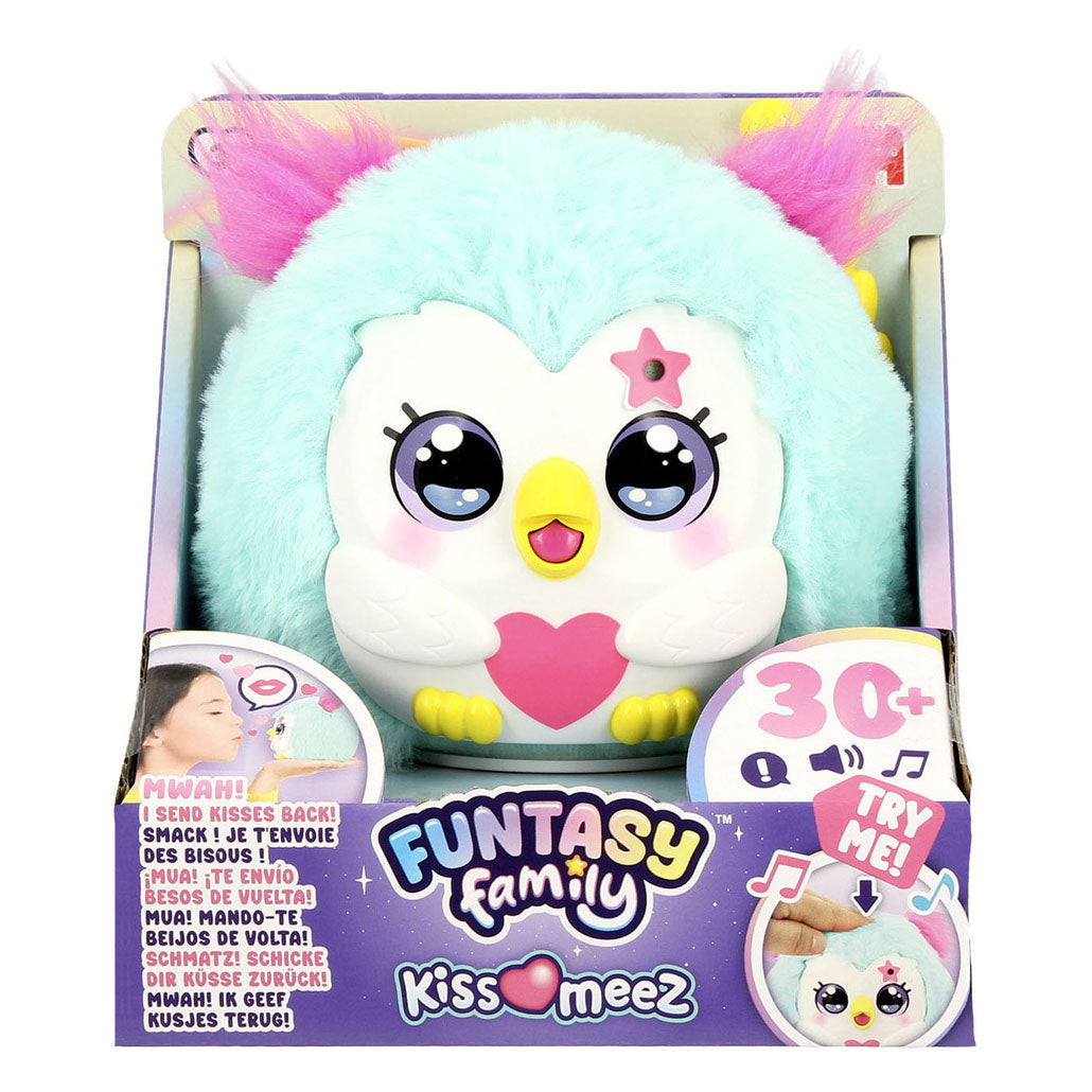 Jumbo funtasy family kiss-meez uil - interactieve knuffel