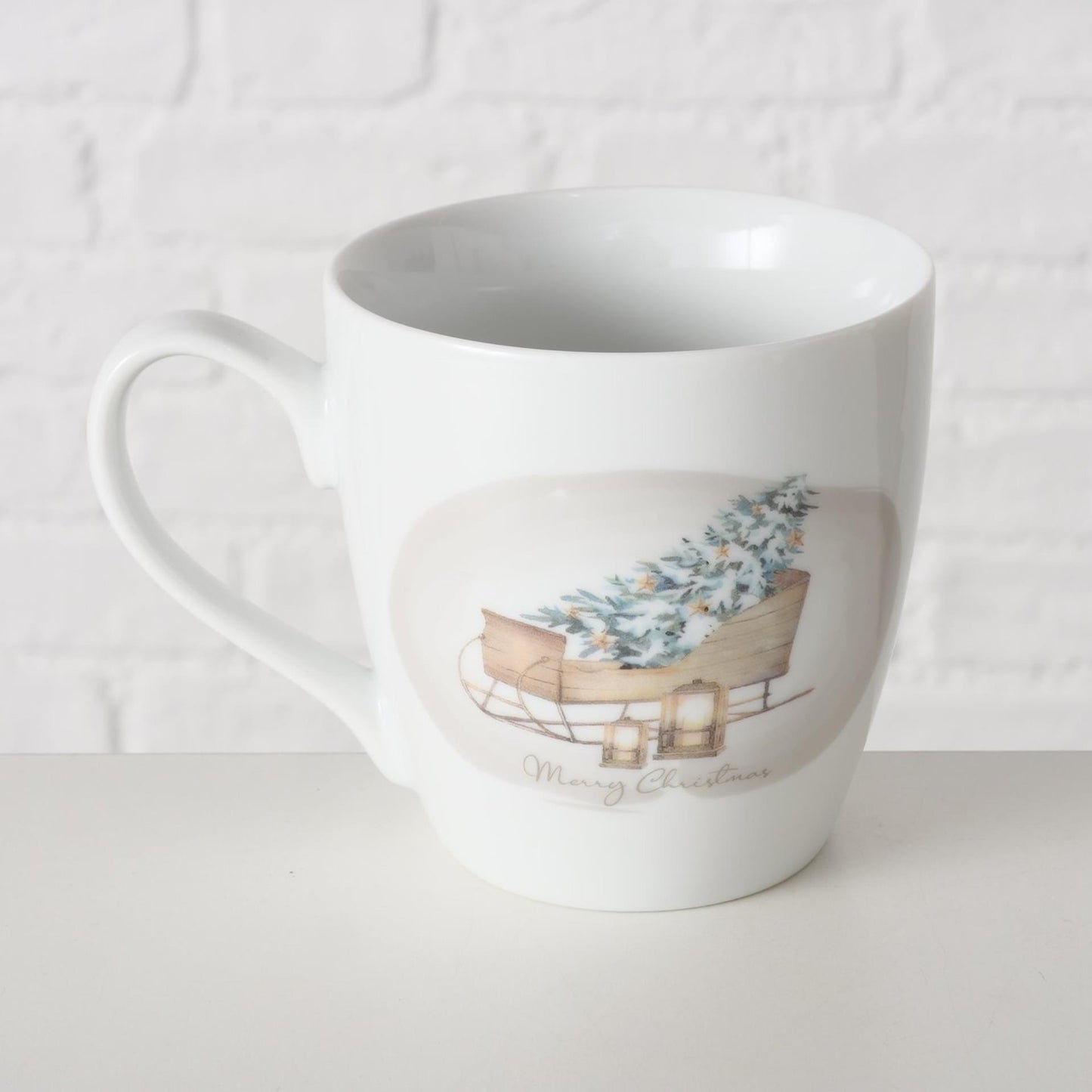 Boltze home beker slee met kerstboom 480 ml