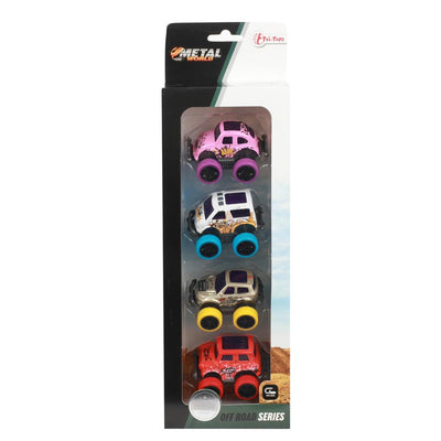Toi-toys toi toys metal pull-back off road mini auto's set a 4