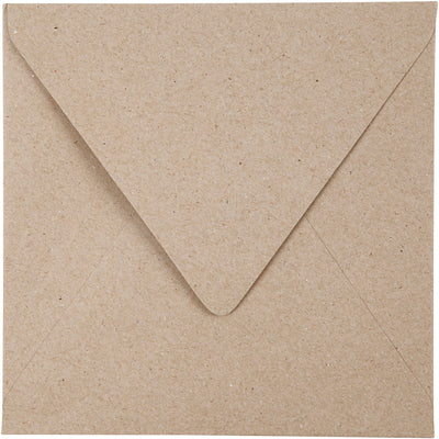 Gerecyclede envelop, afmeting envelop 16x16 cm, 120 gr, naturel, 50 stuk 1 doos