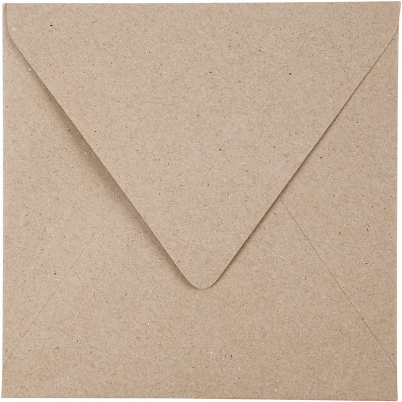 Gerecyclede envelop, afmeting envelop 16x16 cm, 120 gr, naturel, 50 stuk 1 doos