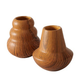 Boltze home vaas wilhelmy h10,5cm dolomiet hout-look bruin - afbeelding 1