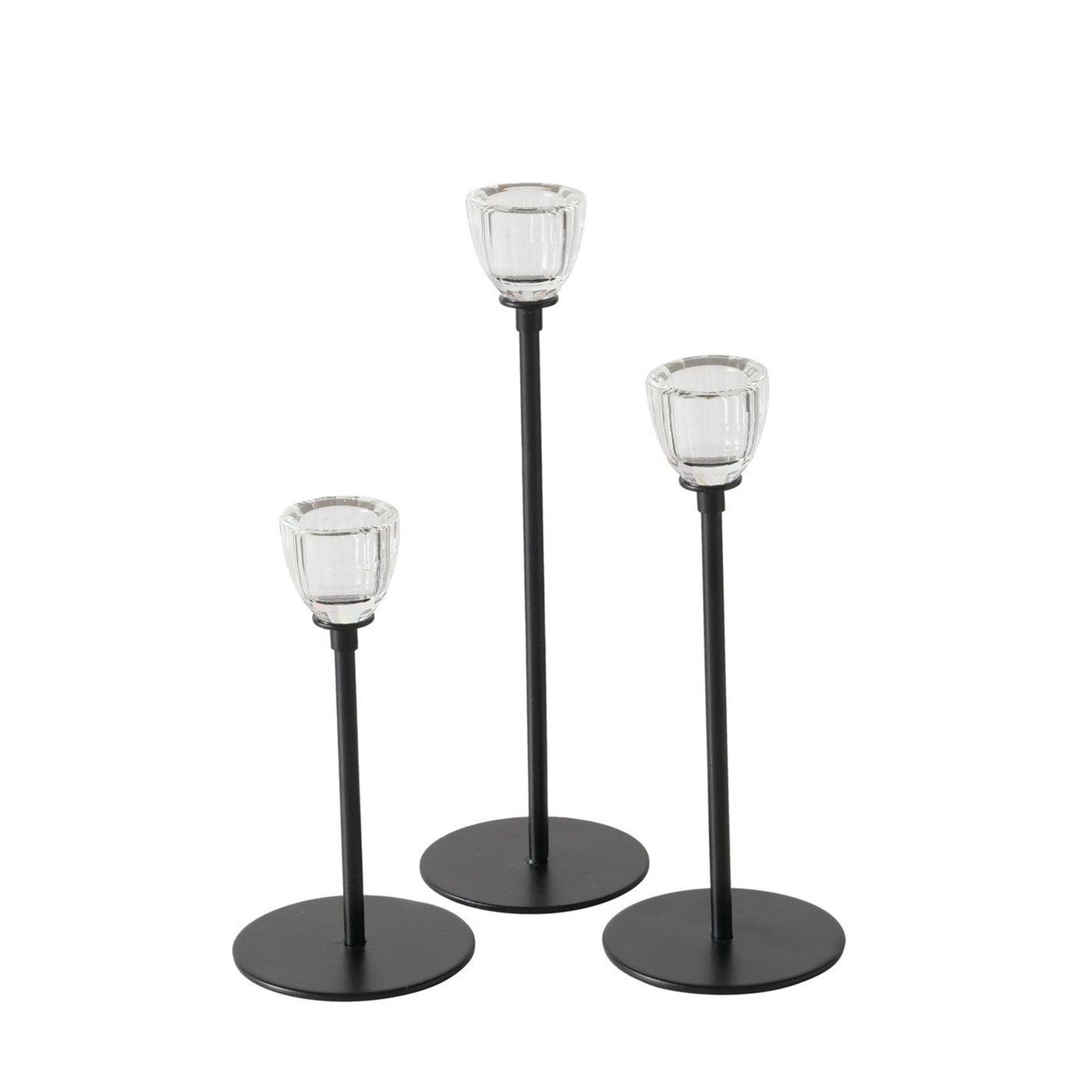 Boltze home kandelaar zwart 3-delig ø7cm