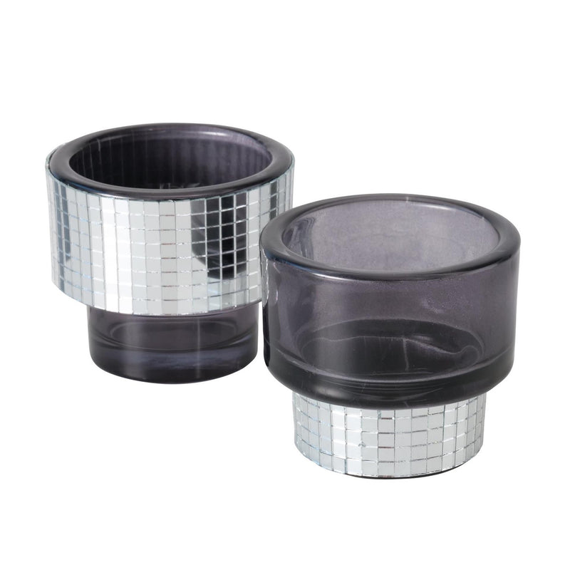 Boltze home theelichthouder disco glas h7,5 cm