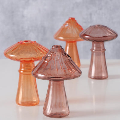 Boltze home vaas paddenstoel glas h10,5 cm