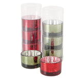 Boltze home theelichthouder balos 4-delig h3cm groen rood - afbeelding 1