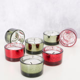 Boltze home theelichthouder balos 4-delig h3cm groen rood - afbeelding 2