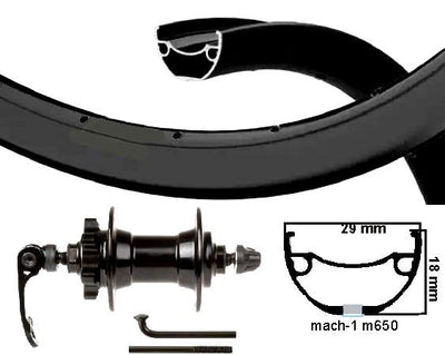 Kgs voorwiel 28 inch (622) mach1-m650 + spaak zw cass disk 6 bout