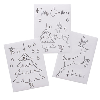 Boltze home raamstickers nael 3 vellen hert kerstboom spreuk 30x40cm