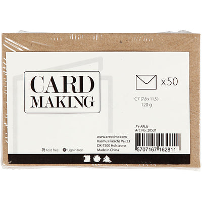 Creativ company cc gerecyclede enveloppen c7 naturel 50 stuks