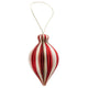 Boltze home kerstbal yorki papier ovaal h12,5xø7,8cm mat rood wit