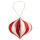 Boltze home kerstbal yorki papier ovaal h8,9xø10,2cm mat rood wit