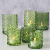 Boltze home windlicht viko 2-delig h 8-12,5cm glas gelakt groen - afbeelding 2