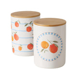 Boltze home voorraadpot sinaasappel dia12x16cm 1100ml aardewerk met bamboe deksel in 2 uitvoeringen - afbeelding 1