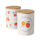 Boltze home voorraadpot sinaasappel dia12x16cm 1100ml aardewerk met bamboe deksel in 2 uitvoeringen