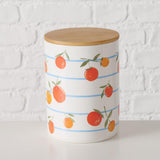 Boltze home voorraadpot sinaasappel dia12x16cm 1100ml aardewerk met bamboe deksel in 2 uitvoeringen - afbeelding 2