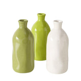 Boltze home vaas mylanadia6,7x15cm porselein in 3 uitvoeringen wit lime groen - afbeelding 1