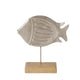 Boltze home figuur fisky vis 20x5,5x23,5cm aluminium en mangohout