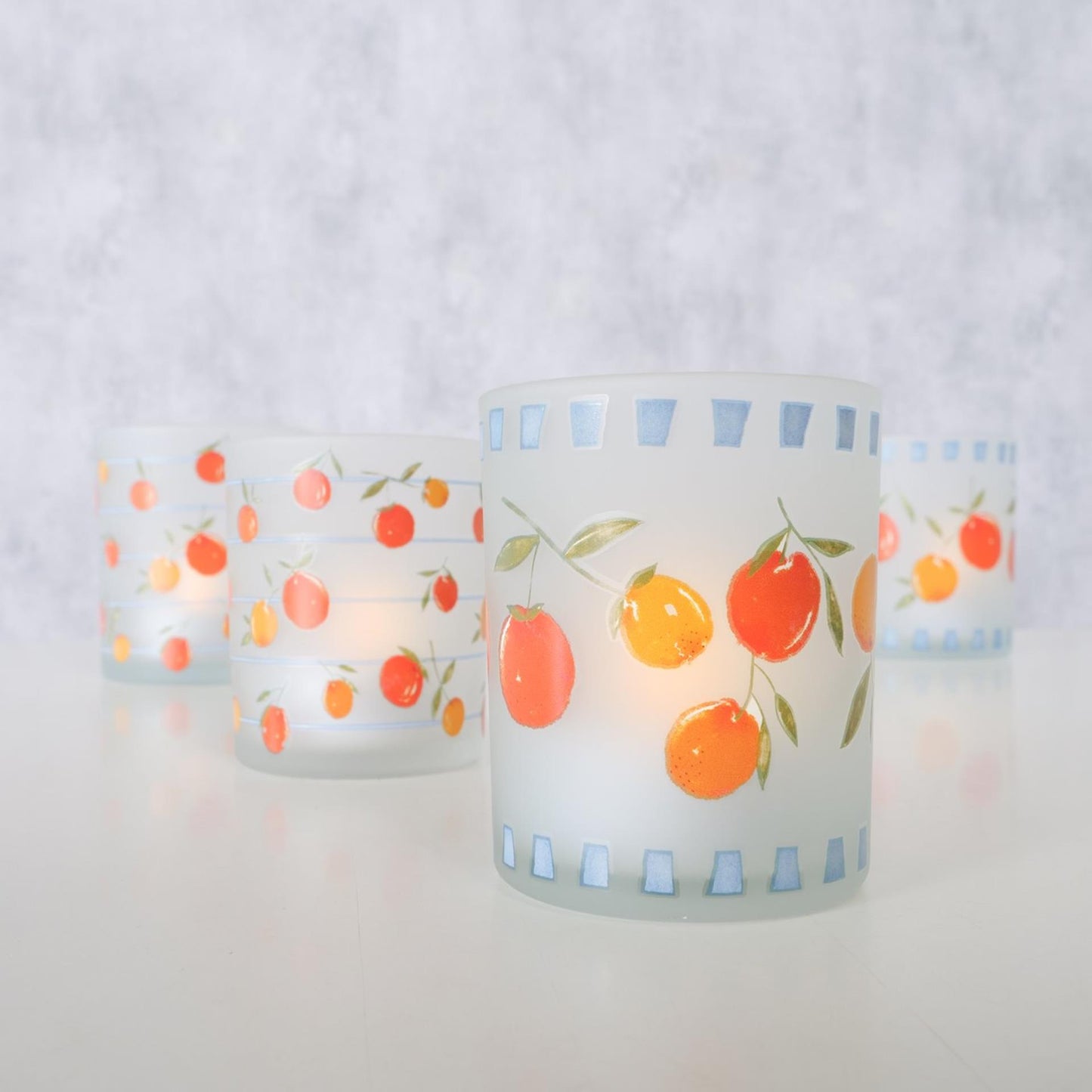 Boltze home windlicht sinaasappel 2-dlg