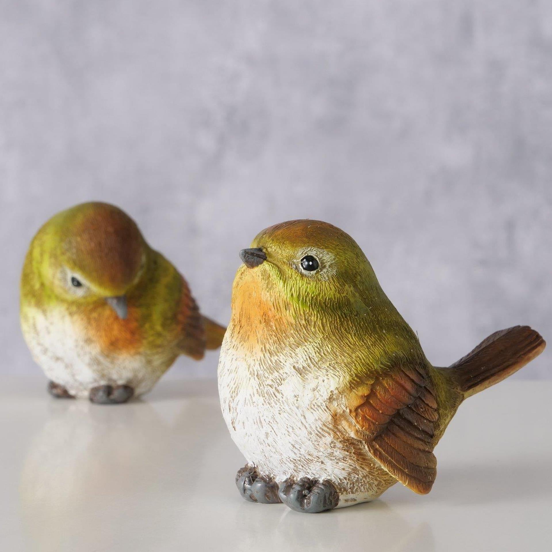 Boltze home beeldje vogel polyresin 5,8x10x7,3cm