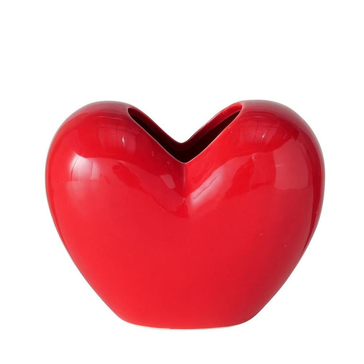 Boltze home vaas hart h15cm rood