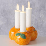 Boltze home kandelaar sinaasappel 12x11x6cm porselein oranje - afbeelding 2
