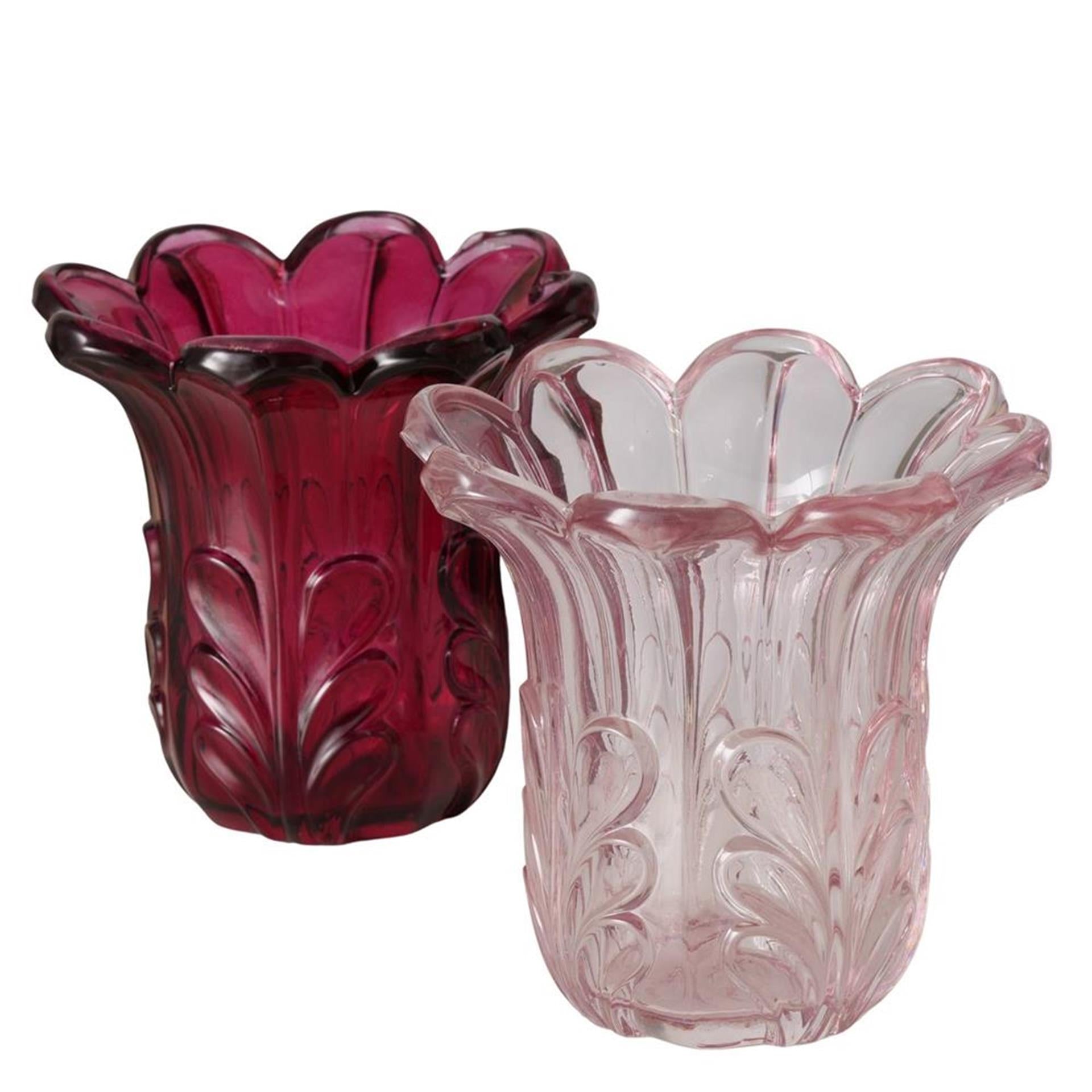Boltze home vaas rosena dia11x10,5cm glas gelakt licht roze donker roze