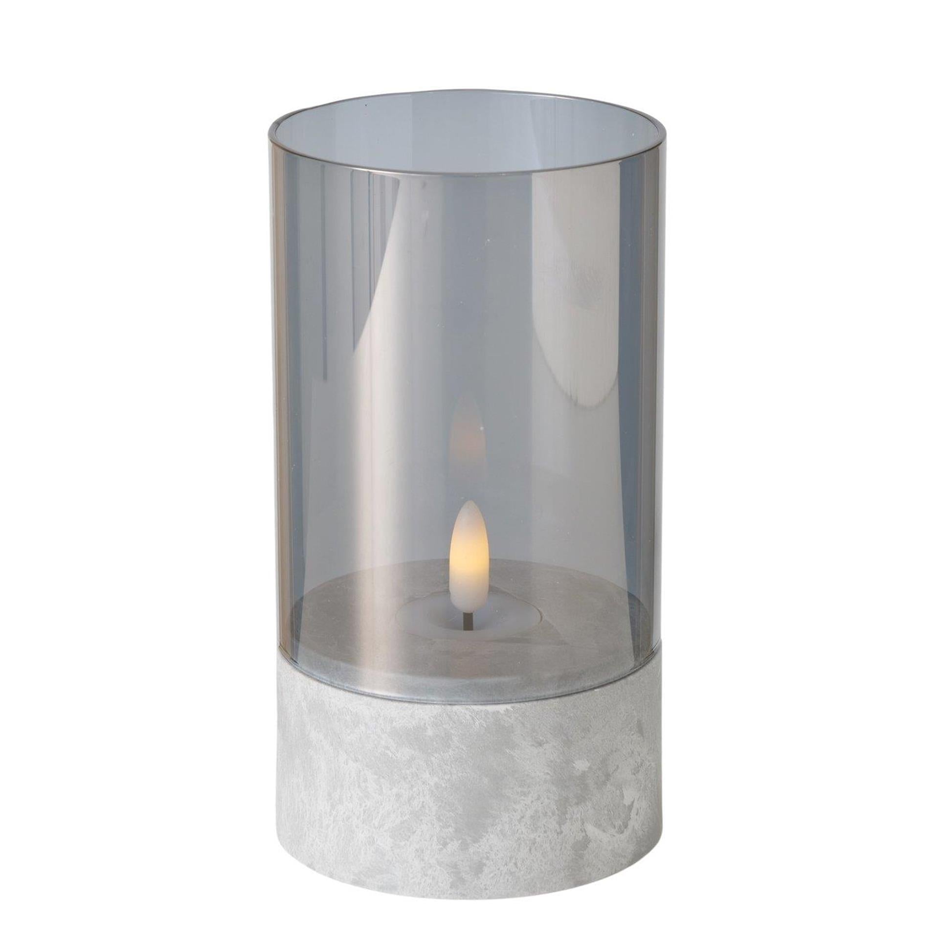 Boltze home led kaars livel met timer glas metaal polypropyleen ø8xh14,5cm