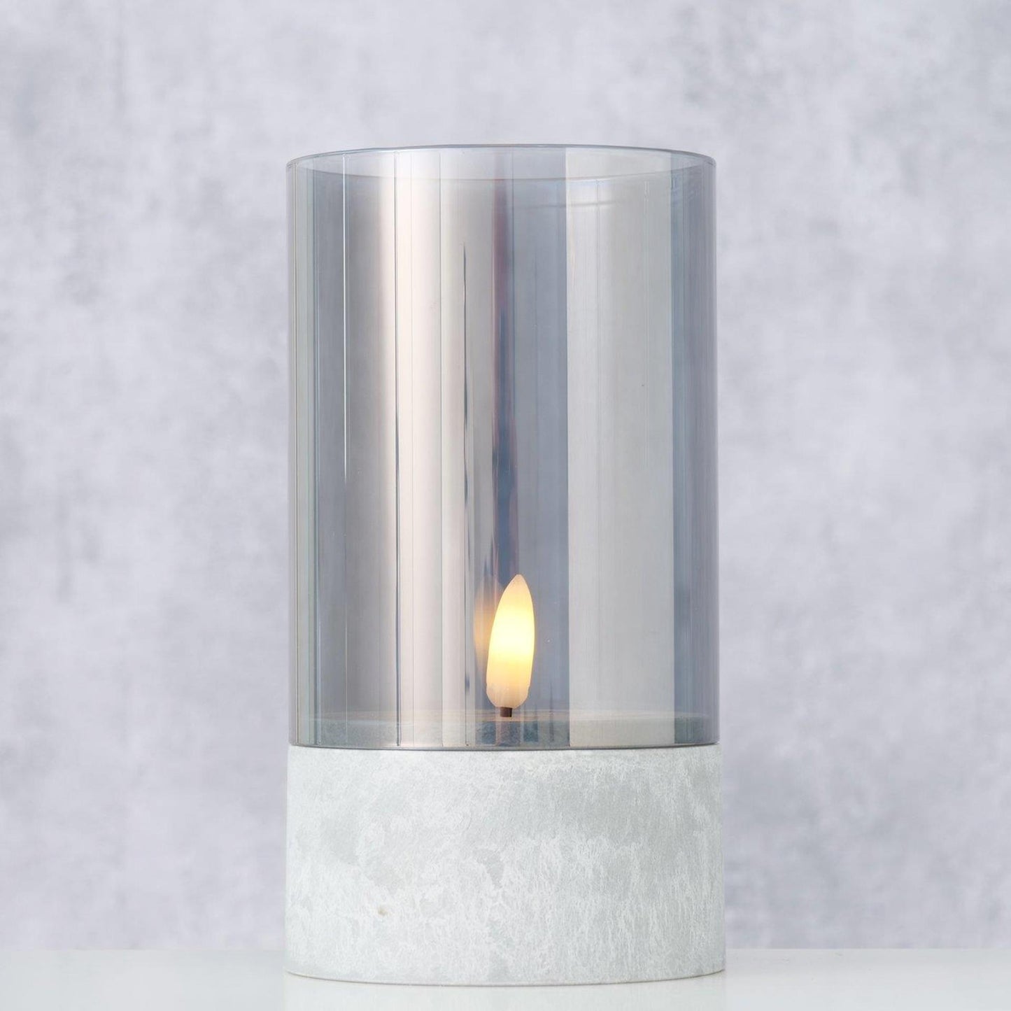 Boltze home led kaars livel met timer glas metaal polypropyleen ø8xh14,5cm