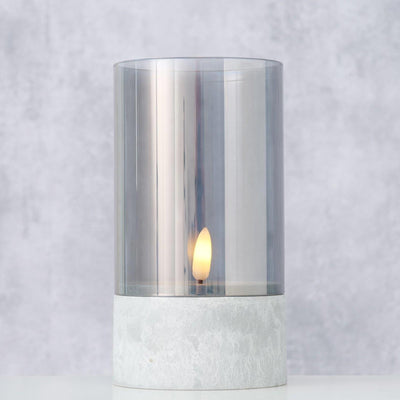 Boltze home led kaars livel met timer glas metaal polypropyleen ø8xh14,5cm