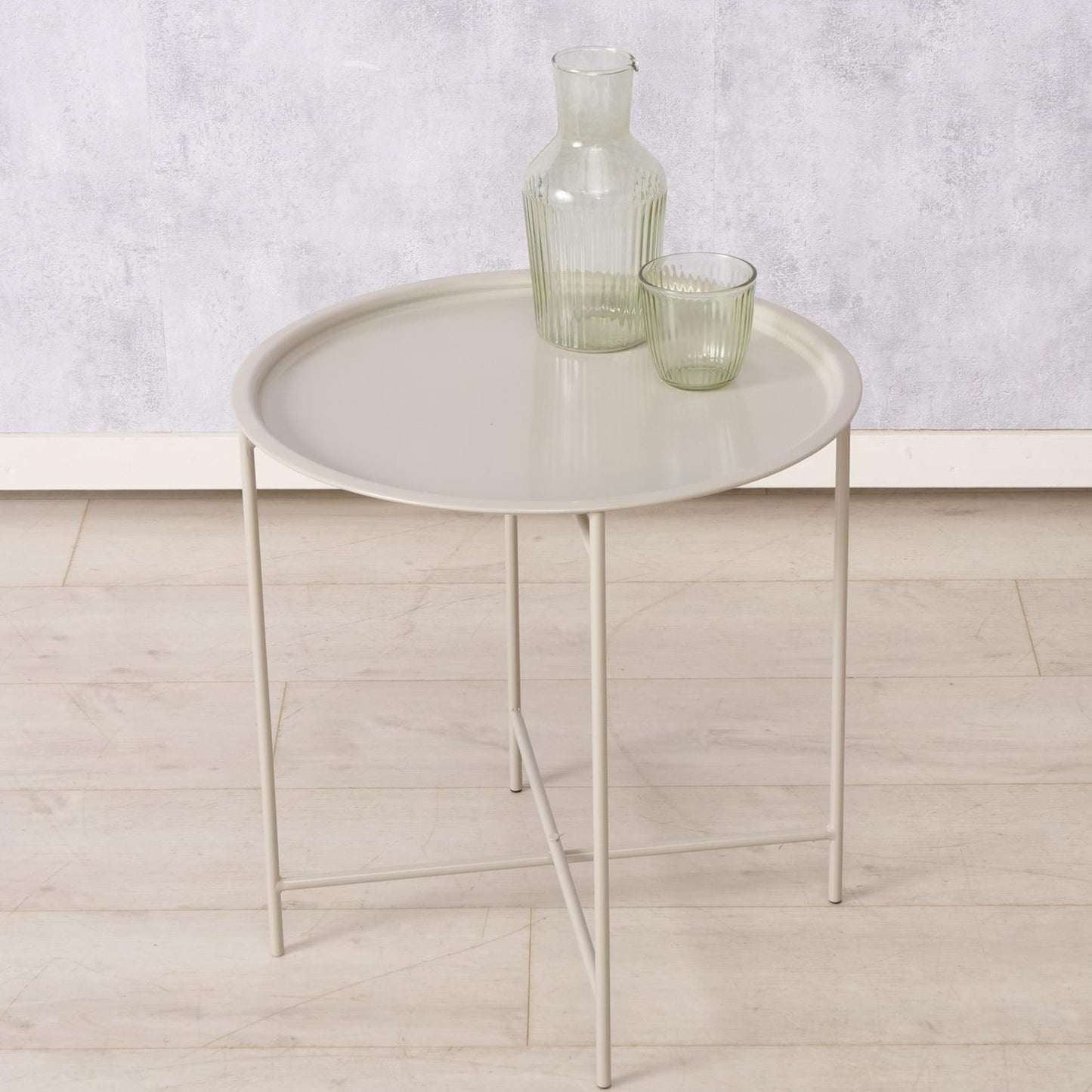 Boltze home dienbladtafel metaal beige