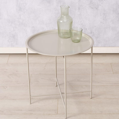 Boltze home dienbladtafel metaal beige