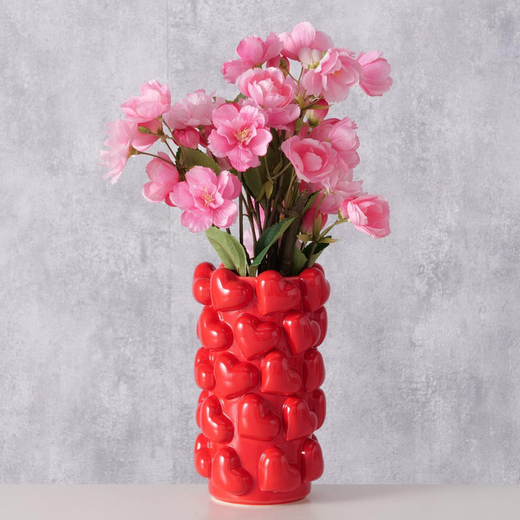 Boltze home vaas met harten h20cm