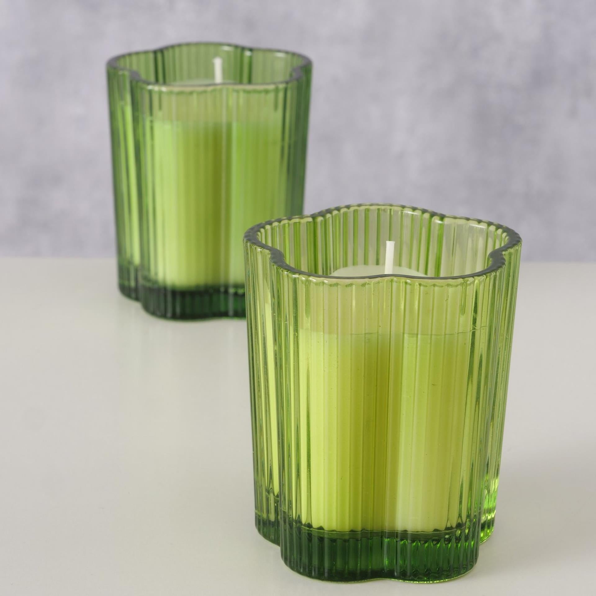 Boltze home kaarsenpot glas in bloemvorm fiona h 8,5cm- d 7,4cm