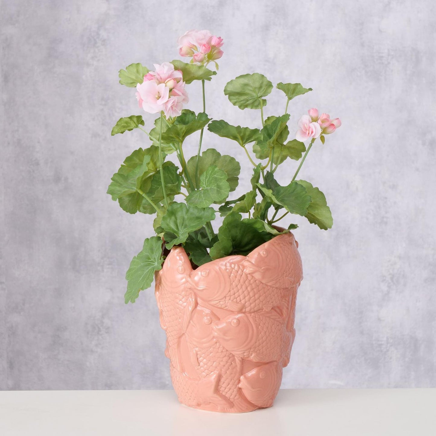 Boltze home bloempot vis pescado h22cm licht roze