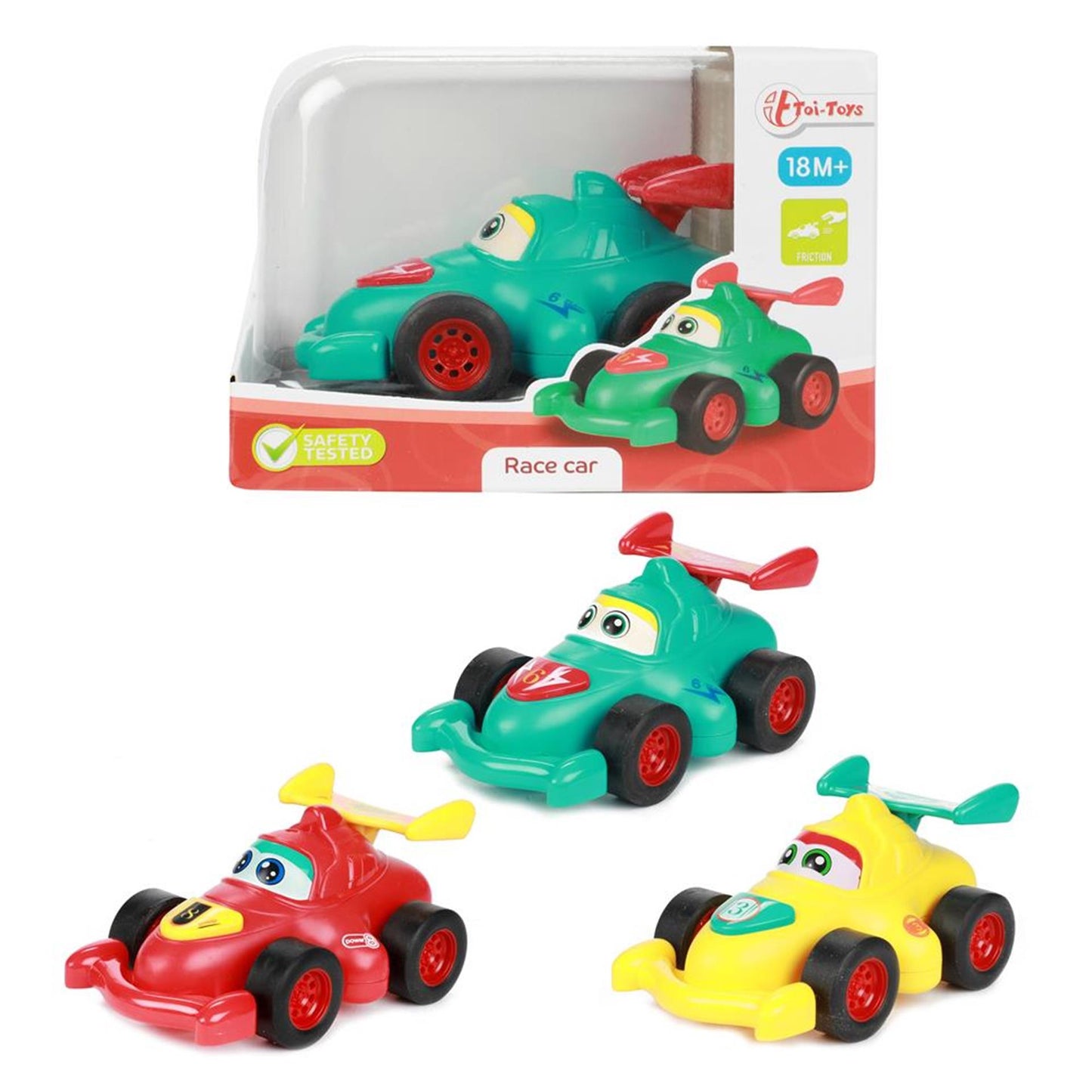 Toi-toys toi toys raceauto cartoon met frictie