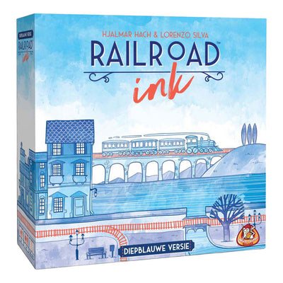 White goblin games - railroad ink (diepblauwe versie) - dobbelspel - 1 tot 6 spelers - roll write - puzzelspel - voor de hele familie