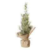 Boltze home kunstkerstboom in jute zak pijnboom ø12xh30cm - afbeelding 1