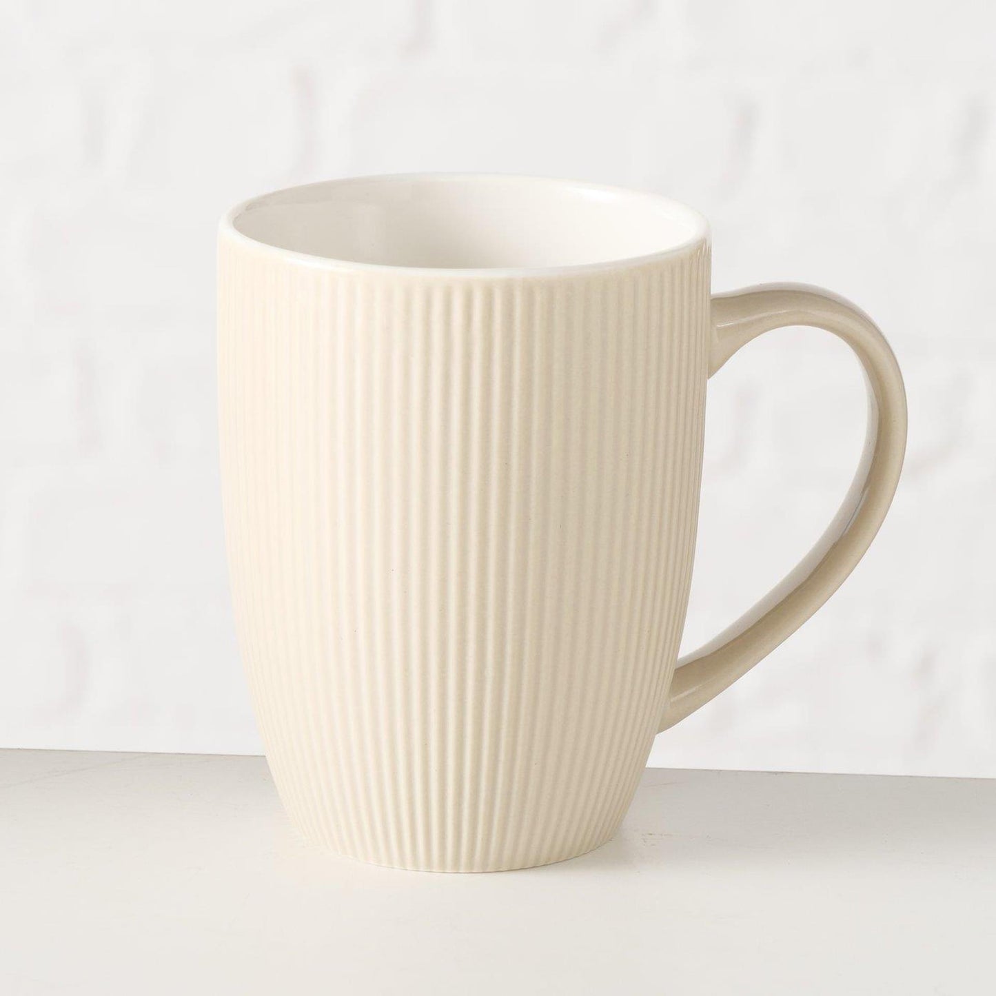 Boltze home mok ranura beige 290ml ø7,5xh9,8cm vaatwasmachinebestendig